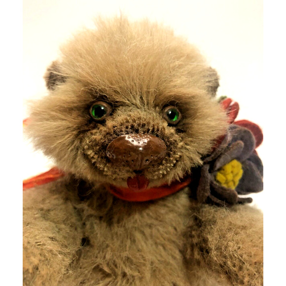Artist Handmade OOAK Rory Flower Bear by Olena Golovinska German Mohair Jointed